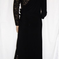 Lace insert jersey gown - Thumbnail 1