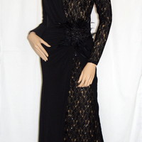 Lace insert jersey gown - Thumbnail 2