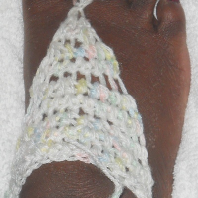 Crochet slouchy hat & crochet barefoot sandal bundle