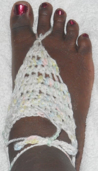 Crochet Slouchy Hat & Crochet Barefoot Sandal Bundle 