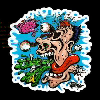 Jimbo phillips barf brain full color shaped vinyl sticker - Thumbnail 4