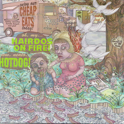 Hairdos on fire/hotdog (split)