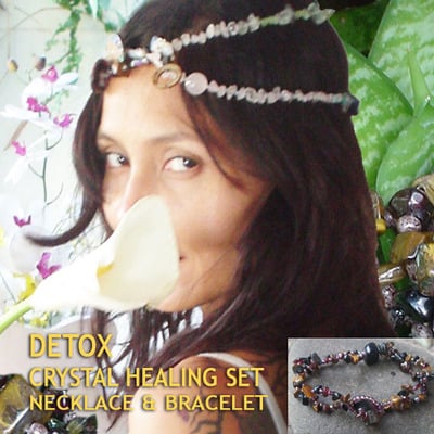 Detox set crystal healing necklace and bracelet