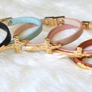 Leather Cross Bracelet