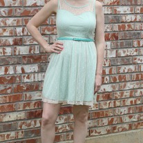 Mint Lace Dress with Belt