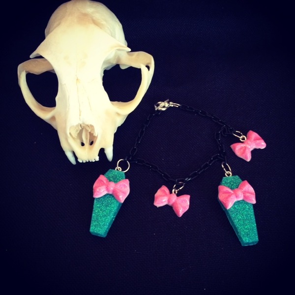 Custom Colored Coffin Charm Bracelet