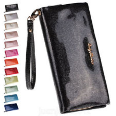 Card coin wristlet purse women zipper clutch faux leather wallet bag phone pouch