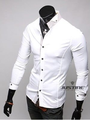 White men blends stand collar shirts long sleeves shirts m/l/xl/xxl 1215sj-9004w 
