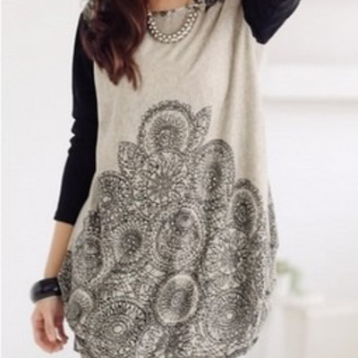 Grey knitting women fashion round neck long sleeve casual loose tops one size fz72562-27g 