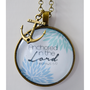 "Anchored in the Lord" Scripture Pendant Necklace (Blue) - Thumbnail 1