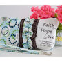Large Zippered Wristlet/Clutch Accented with Ruffles and Scripture - Thumbnail 1