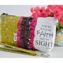 Large Zippered Wristlet/Clutch Accented with Ruffles and Scripture - Thumbnail 1