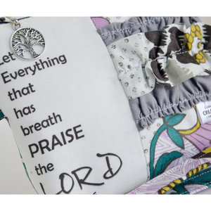 Small Zippered Wristlet/Clutch Accented with Ruffles and Scripture