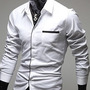 White New Fashion Men Slim Long Sleeves Shirts M/L/XL/XXL 1215SJ-9006w -2