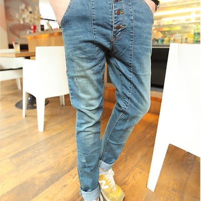 Blue autumn style men fashion jeans cowboy feet pants s/m/l/xl/xxl/xxxl 990sj-a101-80bl 
