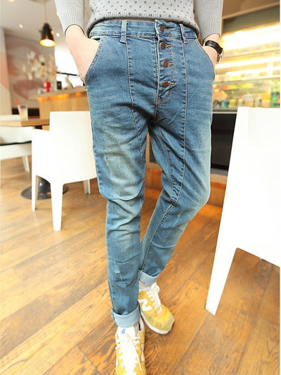 Blue autumn style men fashion jeans cowboy feet pants s/m/l/xl/xxl/xxxl 990sj-a101-80bl 