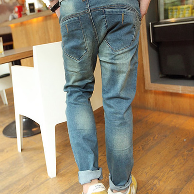 Blue autumn style men fashion jeans cowboy feet pants s/m/l/xl/xxl/xxxl 990sj-a101-80bl 