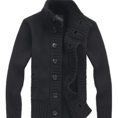 Black men cardigan long sleeves knitting sweater coat m/l/xl/xxl 1002sj-m15b 