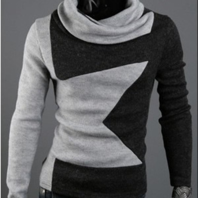 Gray new fashion men slim high neck long sleeves knitting sweater m/l/xl/xxl 700sj-mj20-50g 