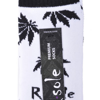 R. Sole - THC Marijuana Socks Urban Street Wear Black/White - Thumbnail 1