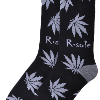 R. sole - thc marijuana socks urban street wear black/grey 