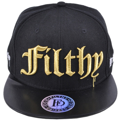 Filthy Dripped Snapback Hat Gold/Black
