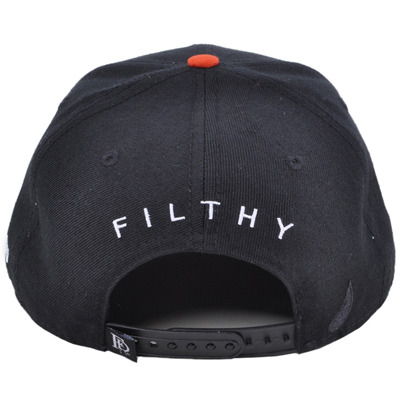 Filthy dripped snapback hat black tongue logo