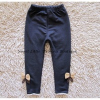 Children's Jeans Girls bow Warm fleece Skinny pants Autumn Winter wear - Thumbnail 1