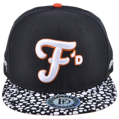 Filthy dripped snapback hat dotted rim orange/black