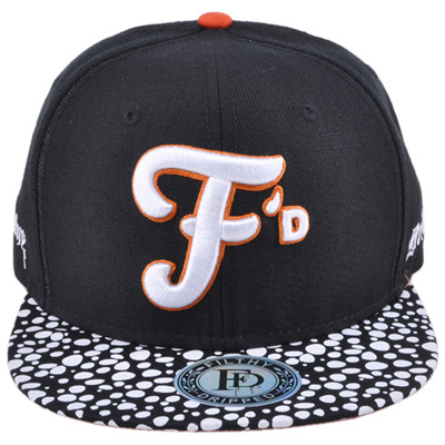 Filthy Dripped Snapback Hat Dotted Rim Orange/Black