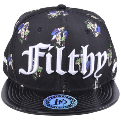 Filthy Dripped Snapback Hat Snow White/Black