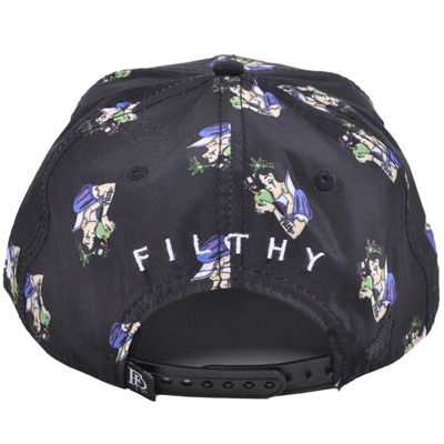 Filthy dripped snapback hat snow white/black
