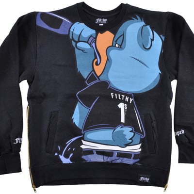 Filthy dripped crew side zip up sweatshirt