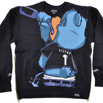 Filthy Dripped Crew Side Zip Up Sweatshirt