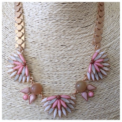Elise - Trio Sunburst Necklace (Coral)