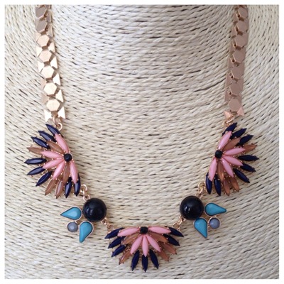 Elise - Trio Sunburst Necklace (Navy)
