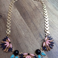 Elise - Trio Sunburst Necklace (Navy) - Thumbnail 1