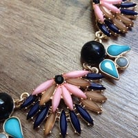 Elise - Trio Sunburst Necklace (Navy) - Thumbnail 2