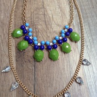 Tracy - Layered Necklace (Green) - Thumbnail 2