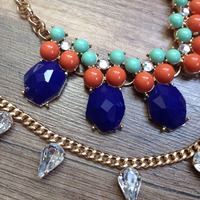 Tracy - Layered Necklace (Blue)  - Thumbnail 2