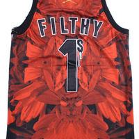 Filthy Dripped Jersey Tank Top Red/Black Design - Thumbnail 2