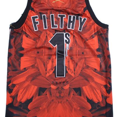 Filthy dripped jersey tank top red/black design