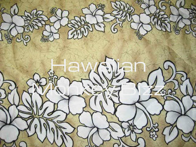 "TAN - HIBISCUS & FERNS" Hawaiian Car Seat Covers - FRONT & BACK!