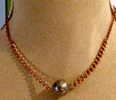 Silver Ball on Rose Chain