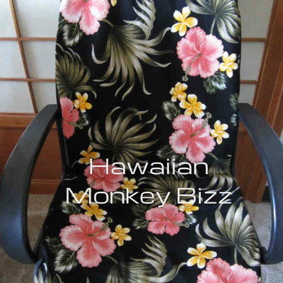 "black - plumerias" hawaiian car seat covers - 2pc (bark cloth)!