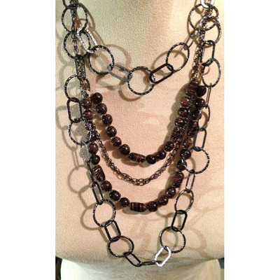 Multi chain and glass bead necklace