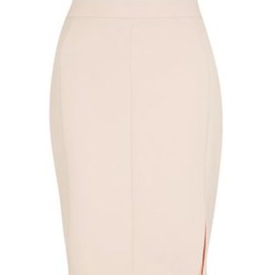 Cream wavy pencil skirt. - Thumbnail 4