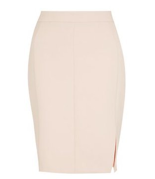 Cream Wavy Pencil Skirt.