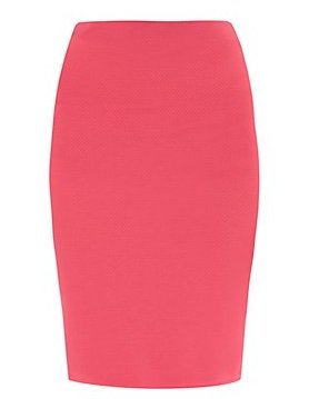 Coral Texture Pencil Skirt
