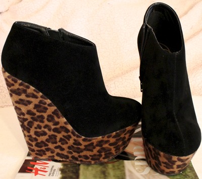 Two Tone Leopard print Booties.